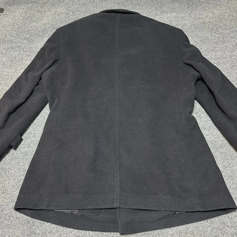 Lauren Ralph Lauren Mens Black Wool Blend Pea Coat Bib 44R RN 90736
